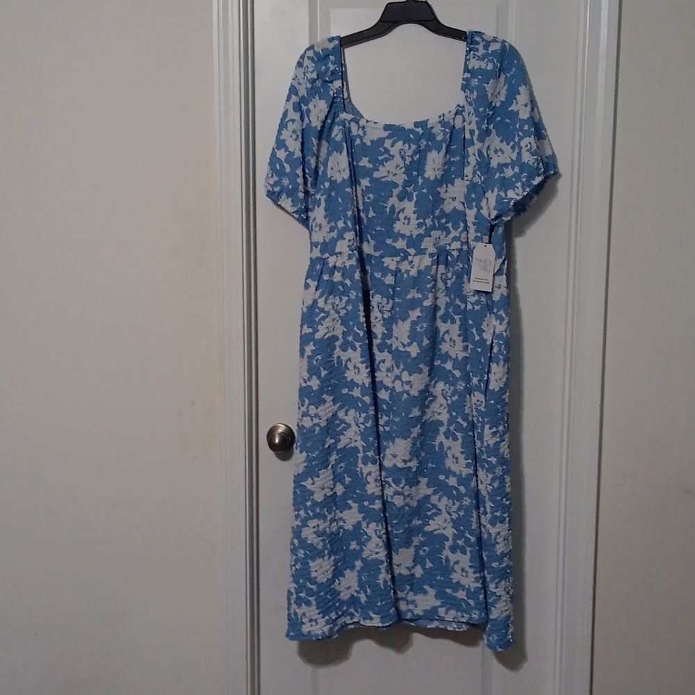 Blue and White Floral Dress